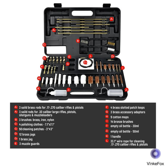 VinkeFox Universal Gun Cleaning Kit for All Guns Brass Jags & Loops Upgraded - VinkeFox