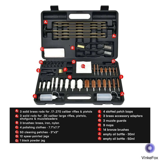 VinkeFox Universal Gun Cleaning Kit for All Guns Plastic Jags & Loops - VinkeFox